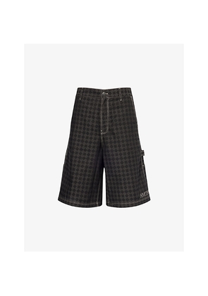 Mens Amiri Ma Quad Work Monogram-Print Cotton and Linen Shorts