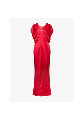 Womens Stella Mccartney V-Neck Sleeveless Satin Gown