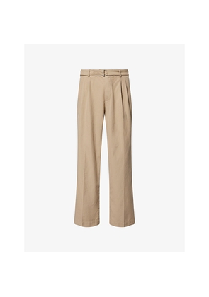 Mens Tommy Hilfiger The Apxgp Collection Pleated Tapered Cotton Trousers