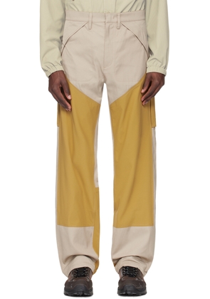 ROA Khaki & Beige Paneled Cargo Pants