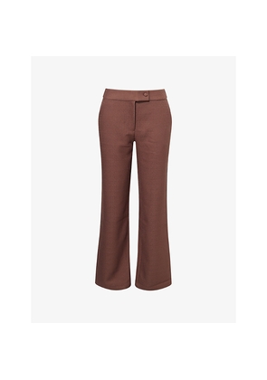 Womens Pretty Lavish Verona Straight-Leg Woven Trousers