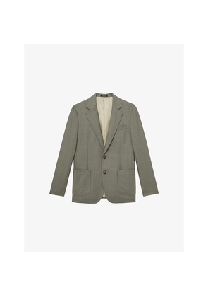 Mens Reiss Midnight Slim-Fit Wool-Blend Blazer