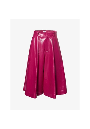 Womens Bottega Veneta Wide-Leg High-Rise Leather Culotte Trousers