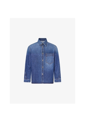 Mens Givenchy Oversized Classic-Collar Denim Overshirt