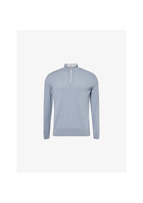 Mens Eleventy Half-Zip High-Neck Cashmere Jumper
