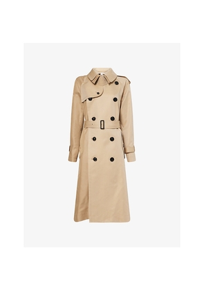 Womens Sacai Belted Double-Breasted Cotton-Blend Trench Coat