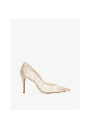 Womens Dune Brightest Rhinestone-Embellished Mesh Courts