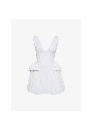 Womens House of CB Amalia Corset-Bodice Stretch-Cotton Mini Dress