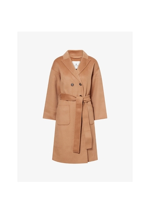 Womens Anine Bing Dylan Belted Wool and Cashmere Coat