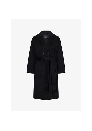 Womens Anine Bing Dylan Belted Wool and Cashmere Coat