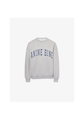 Womens Anine Bing Spencer Brand-Print Cotton-Blend Sweatshirt