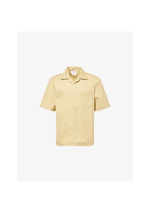 Mens Casablanca Cuban-Collar Monogram Cotton Shirt