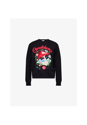 Mens Casablanca Mushroom-Intarsia Cotton-Blend Knit Jumper