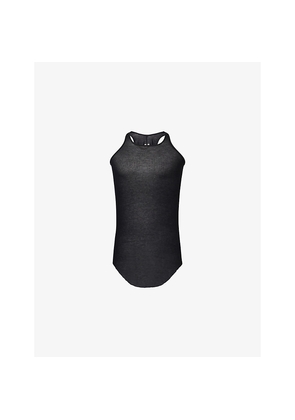 Mens Rick Owens Basic Rib Sleeveless Woven Top
