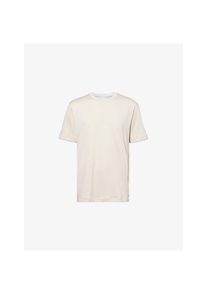 Mens Eleventy Double-Layered Crewneck Cotton T-Shirt