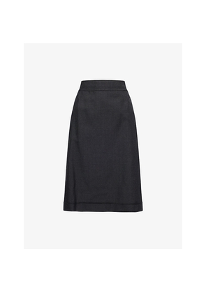 Womens Maison Margiela Contrast-Satin High-Waist Woven Midi Skirt