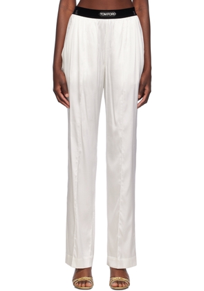 TOM FORD Off-White Stretch Silk Pyjama Pants