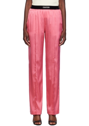 TOM FORD Pink Stretch Silk Pyjama Pants