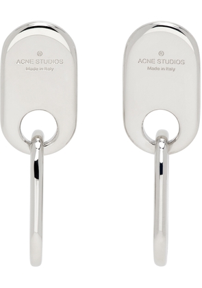 Acne Studios Silver Chain Lock Earrings