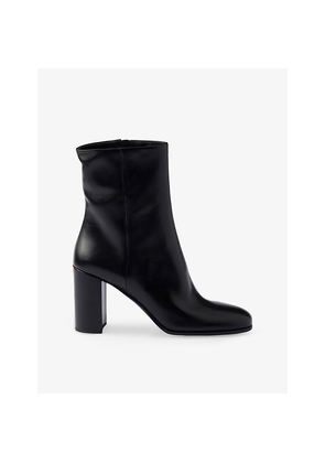 Womens Prada Brand-Plaque Leather Heeled Ankle Boots