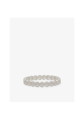 Womens Lisa Gozlan The Pavé The Happy Face 18ct Silver Plated Brass and Cubic Zirconia Bracelet