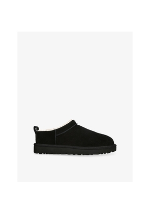 Womens UGG Classic Micro Sheepskin-Lined Suede Ankle Boots