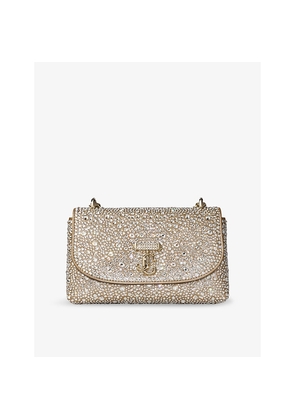 Womens Jimmy Choo Curve Rhinestone-Embellished Suede Cross Body Bag