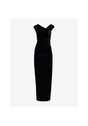 Womens Sir Ettore Draped Stretch-Woven Gown