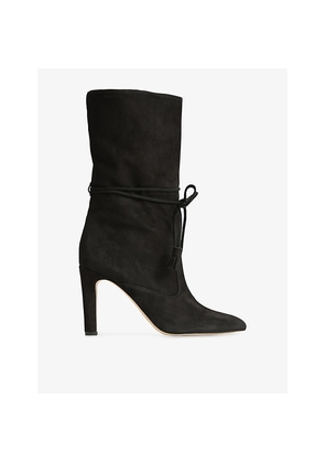 Womens LK Bennett Eliza Suede Heeled Ankle Boots