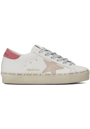 Golden Goose White & Pink Hi Star Classic Sneakers