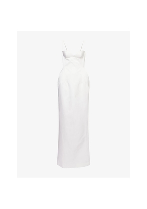 Womens Magda Butrym Shoulder-Straps Corset Woven Gown