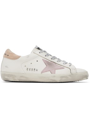 Golden Goose White & Pink Super-Star Classic Sneakers
