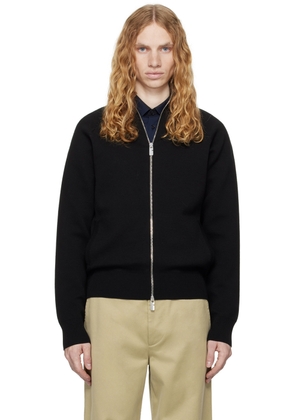 Burberry Black Mirrored Horse Wool Blend Track Jacket