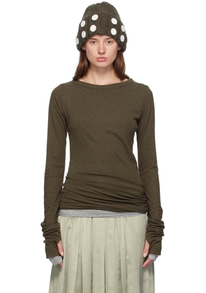 Edward Cuming Khaki Banana Twist Long Sleeve T-Shirt
