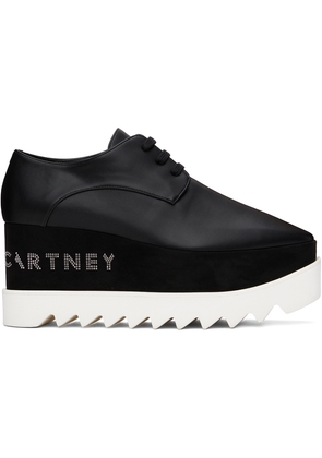 Stella McCartney Black Elyse Logo Platforms Derbys