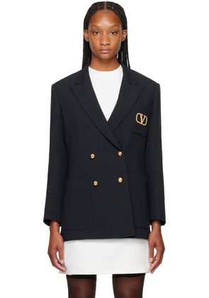 Valentino Navy Double-Breasted Blazer