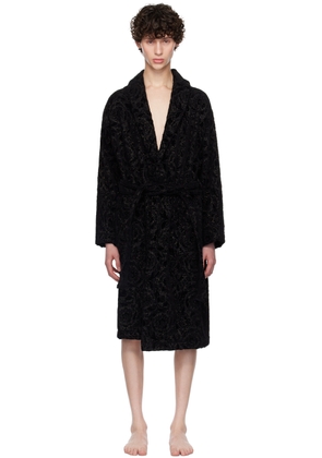 Versace Underwear Black Barocco Bathrobe