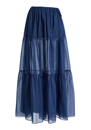 Moré Noir June Cotton-Silk Voile Skirt - Moda Operandi