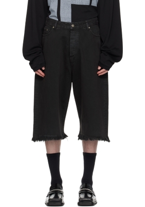 424 Black 'Big Daddy' Denim Shorts