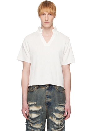 424 White Jersey Thermal Polo