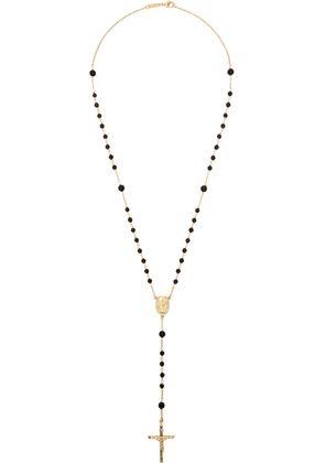 Dolce & Gabbana Gold & Black Rosary Necklace