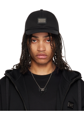 Dolce & Gabbana Black Branded Tag Baseball Cap