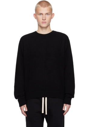 The Elder Statesman Black Simple Crew Sweater