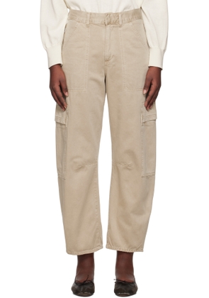 Citizens of Humanity Beige Marcelle Low Slung Easy Cargo Trousers