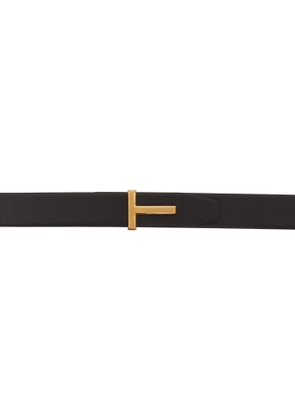 TOM FORD Brown & Black Leather Ridge T Reversible Belt