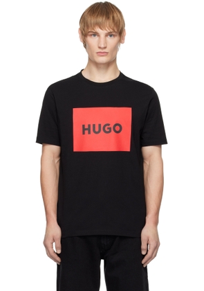Hugo Black Cotton Jersey Regular-Fit T-shirt