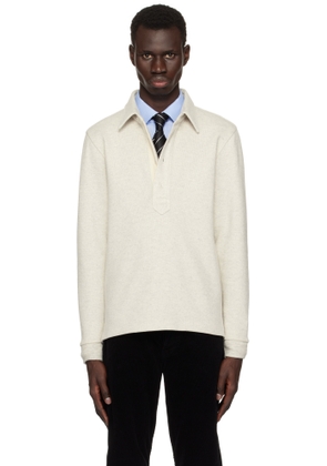TOM FORD Gray Cotton Blend Rugby Polo