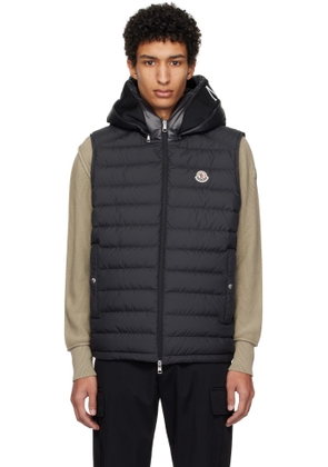 Moncler Black Bourget Hooded Down Vest