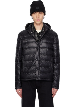 Moncler Black Gliere Hooded Short Down Jacket