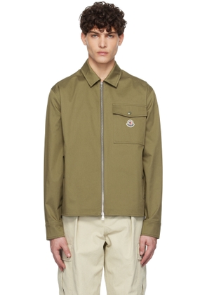 Moncler Khaki Cotton Gabardine Zip-Up Jacket